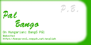 pal bango business card
