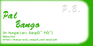 pal bango business card